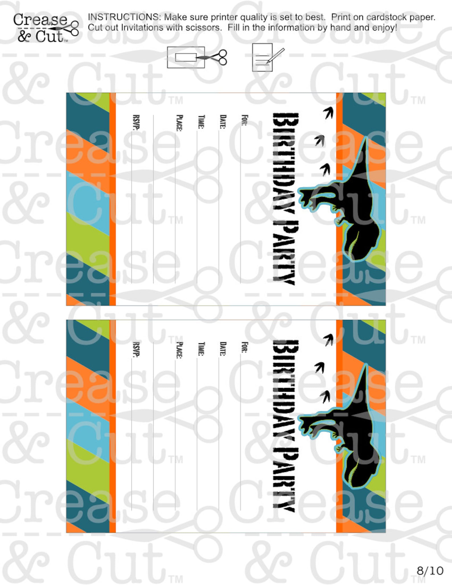 DIY Dinosaur Birthday Party Decorations Package Printable PDF | Etsy