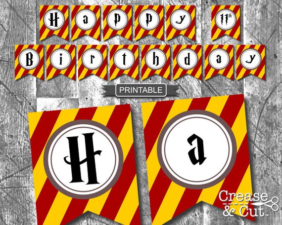 diy harry potter style birthday party decorations banner etsy