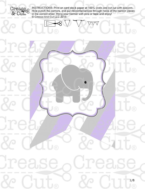 Lavender Purple Grey Elephant Girl Baby Shower Decorations And Etsy