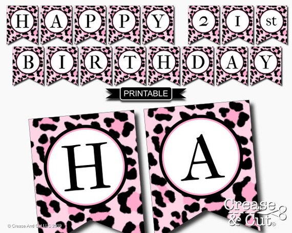 Pink Leopard Print Cheetah Print Birthday Party Decoration Etsy