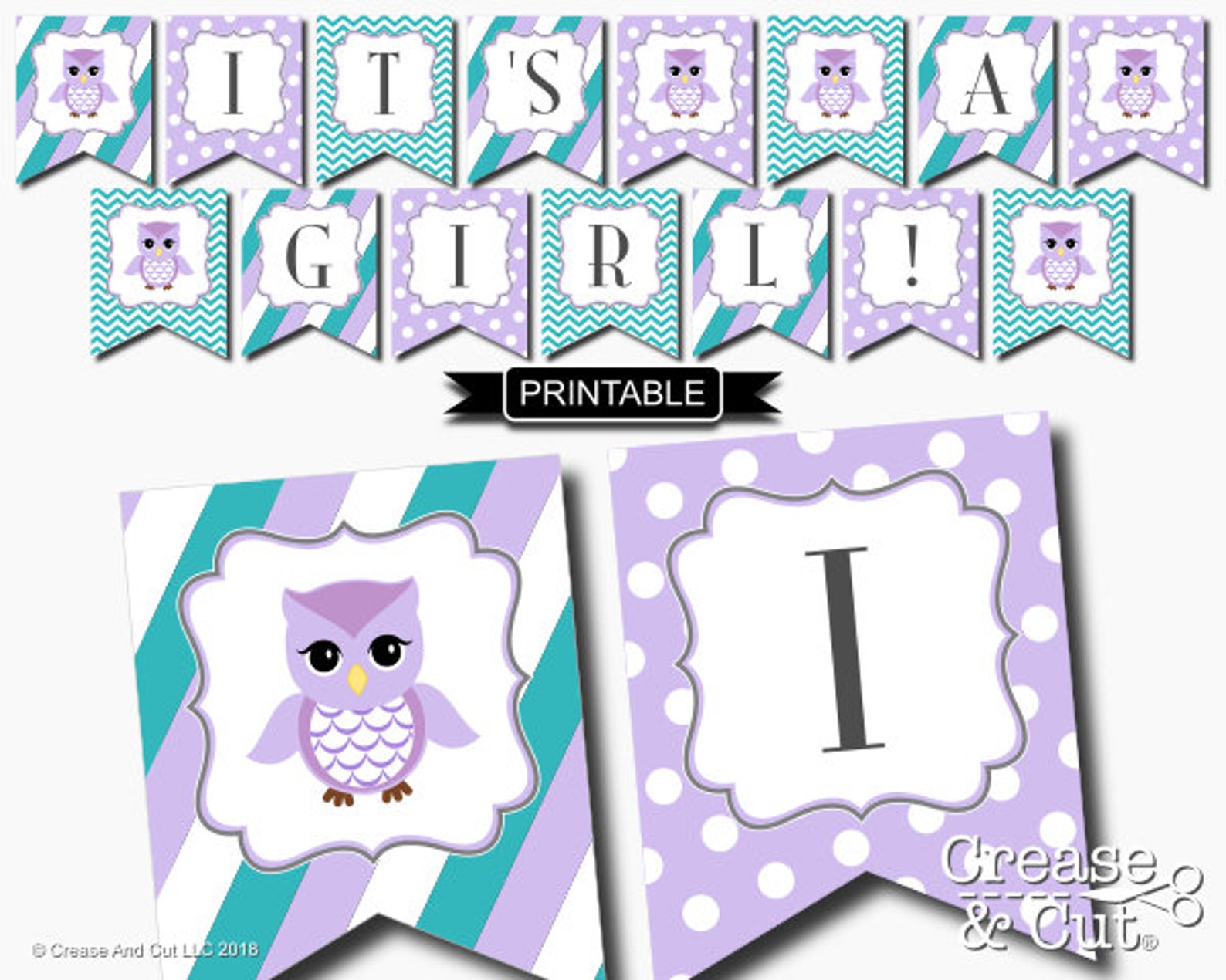DIY Girl Owl Baby Shower Banner Printable PDF Instant Download - Etsy