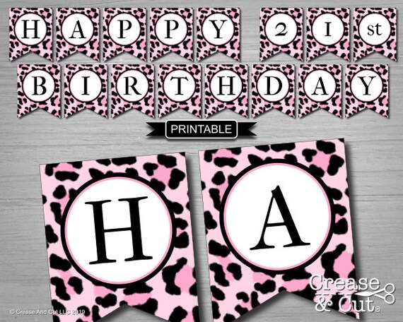 Pink Leopard Print Cheetah Print Birthday Party Decoration Etsy