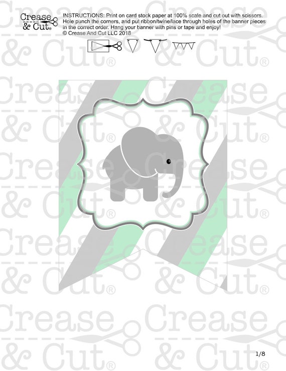 Mint Green Elephant Baby Shower Decorations Banner Signs Food Etsy
