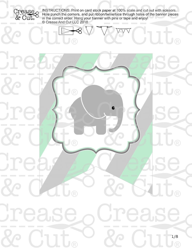 Mint Green Elephant Baby Shower Decorations Banner Signs Food Labels Games Printable Package PDF Instant Download Boy or Girl Baby Shower