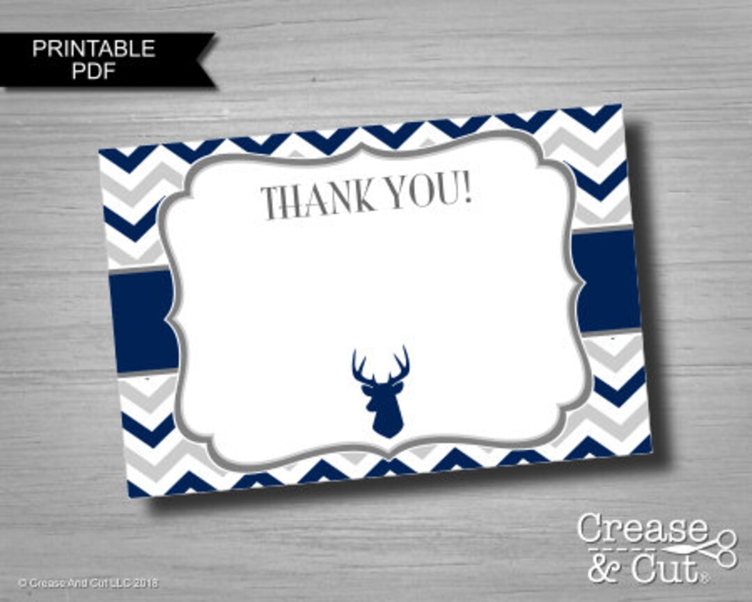 DIY Printable Blank Deer Thank You Cards Digital PDF Instant Download ...