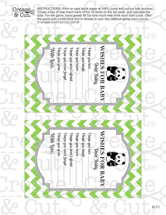 Printable green baby shower decor package