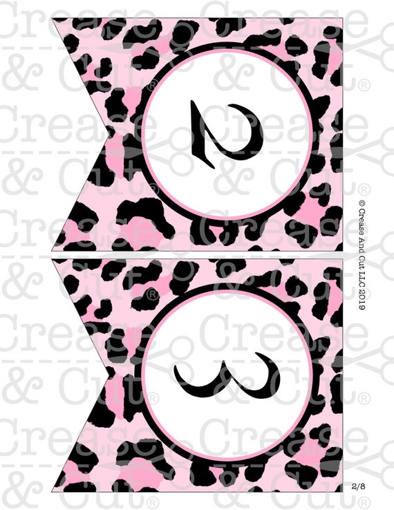 Diy Pink Leopard Print Birthday Party Decorations Printable Etsy
