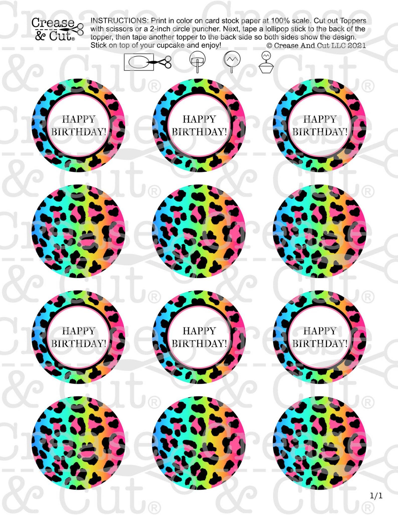 Leopard Print Cupcake Toppers Leopard Print Cupcake Toppers