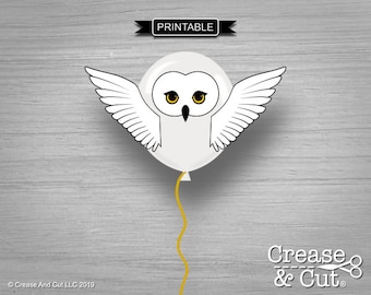 Printable Owl Balloon Decoration Template for Owl Baby Shower, Owl Wizard Birthday or Owl Halloween Party Decoration Instant Download PDF