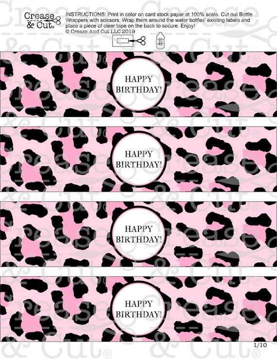 Diy Pink Leopard Print Birthday Party Decorations Printable Etsy