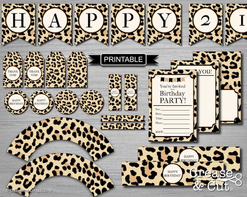 Diy Leopard Print Cheetah Print Birthday Party Decorations Etsy
