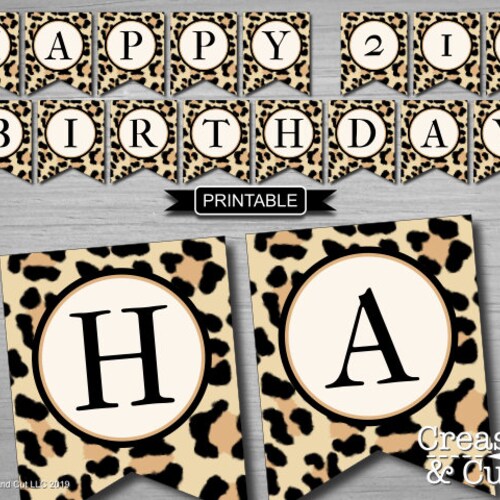 leopard print cheetah print birthday party decoration banner etsy