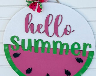 Hello Summer Watermelon Door/Wall Sign