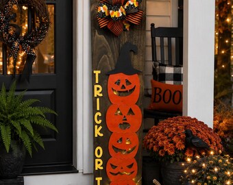 Lighted Stacked Pumpkins Porch Leaner (LOCAL Pick-up ONLY)