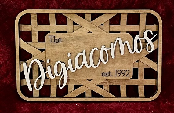tobacco family name Custom Family Name Sign, Tobacco Basket Style