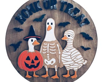 Honk or Treat Goose Trio Door/Wall Sign