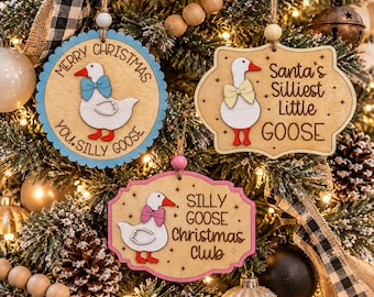 Silly Goose Christmas Ornaments