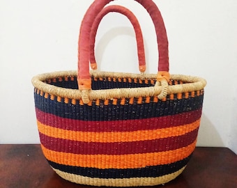 Large Bolga Oval Shopper Basket