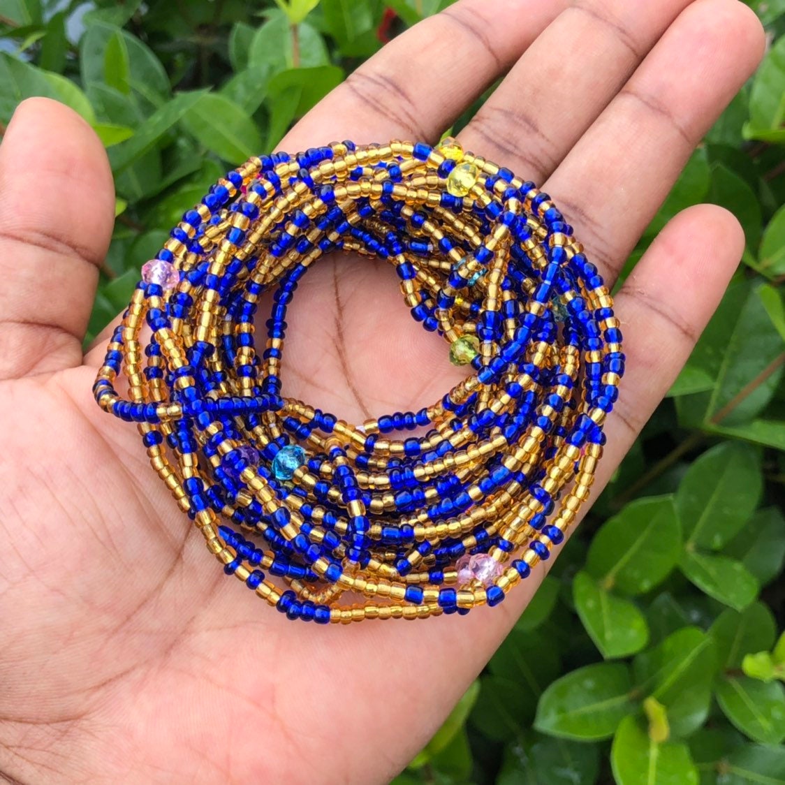 African Waist ChainBelly BeadsGhana Waist BeadsRoyal Blue Etsy