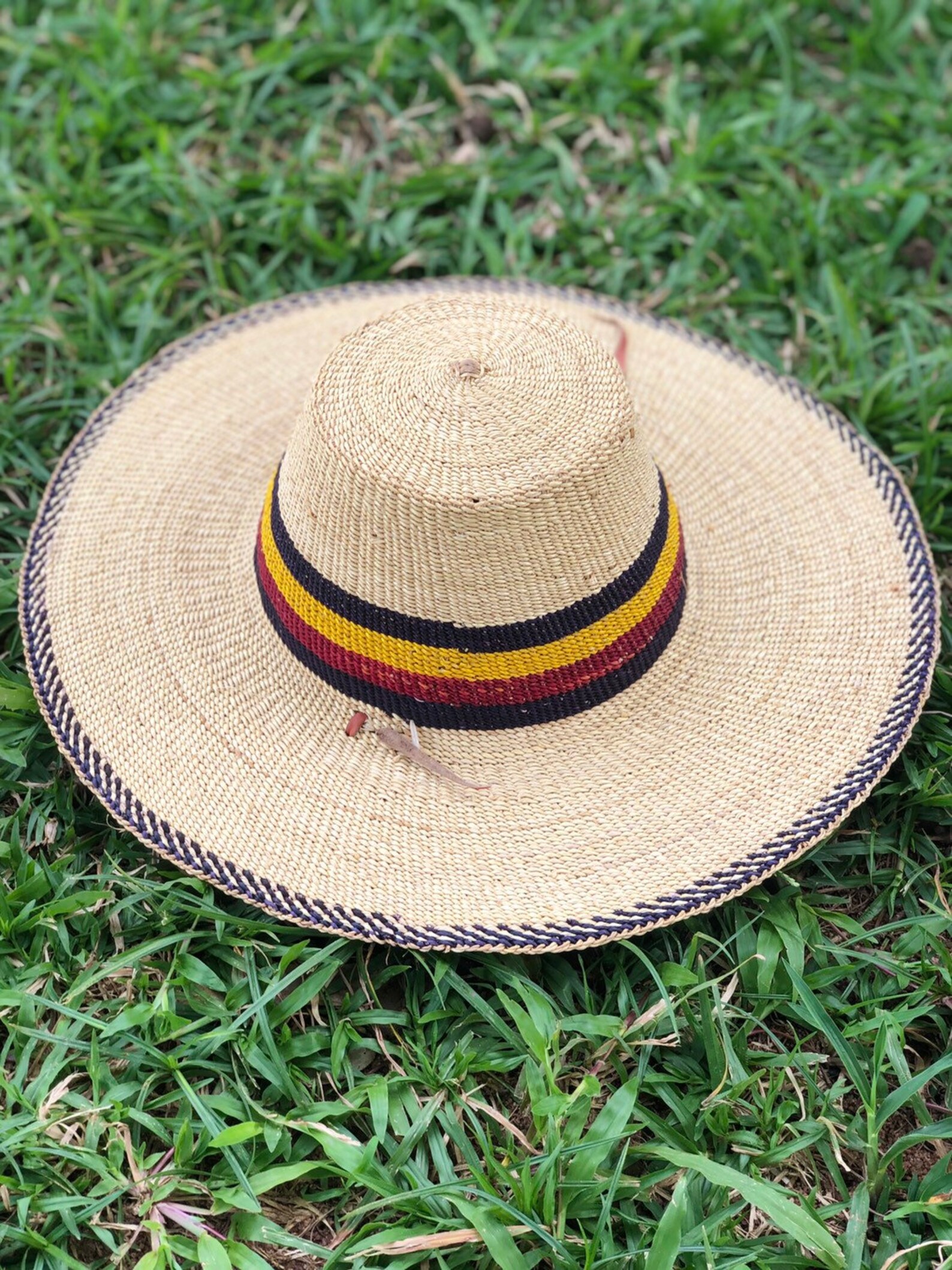 Wide Brim Hat Farmers Hat Straw Hat with Leather Etsy