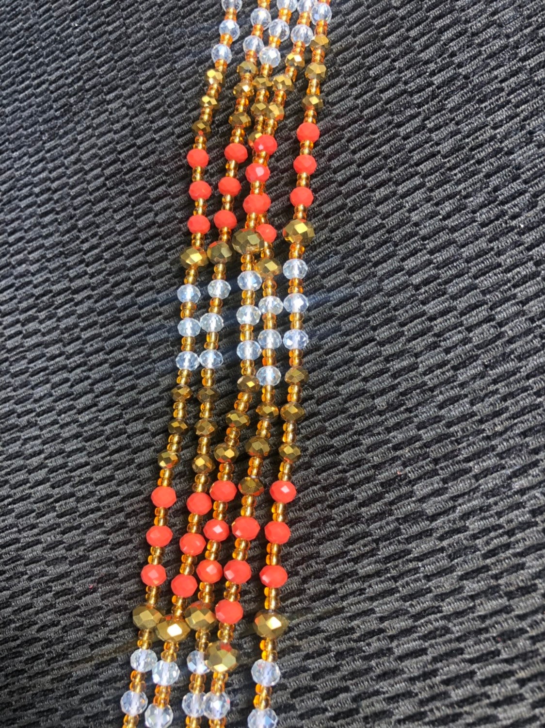 African Waist Beads Set-crystal Waistbeads-glass Beads-peach - Etsy