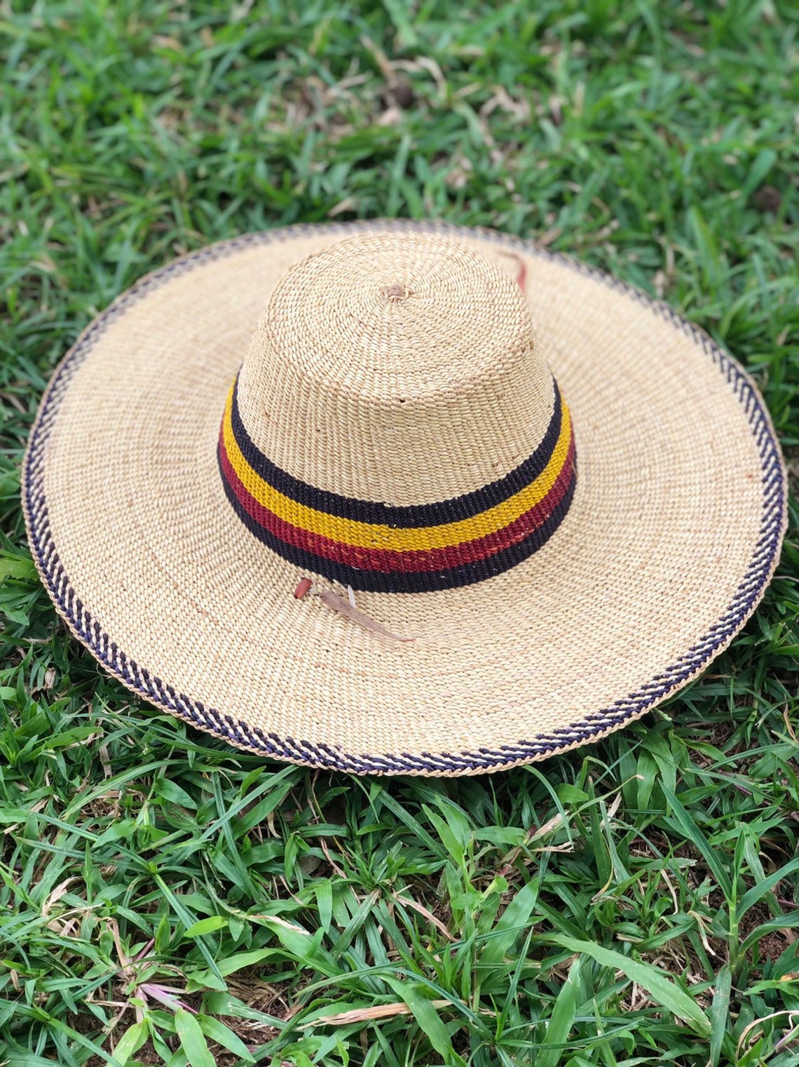 Wide Brim Hat Farmers Hat Straw Hat with Leather | Etsy