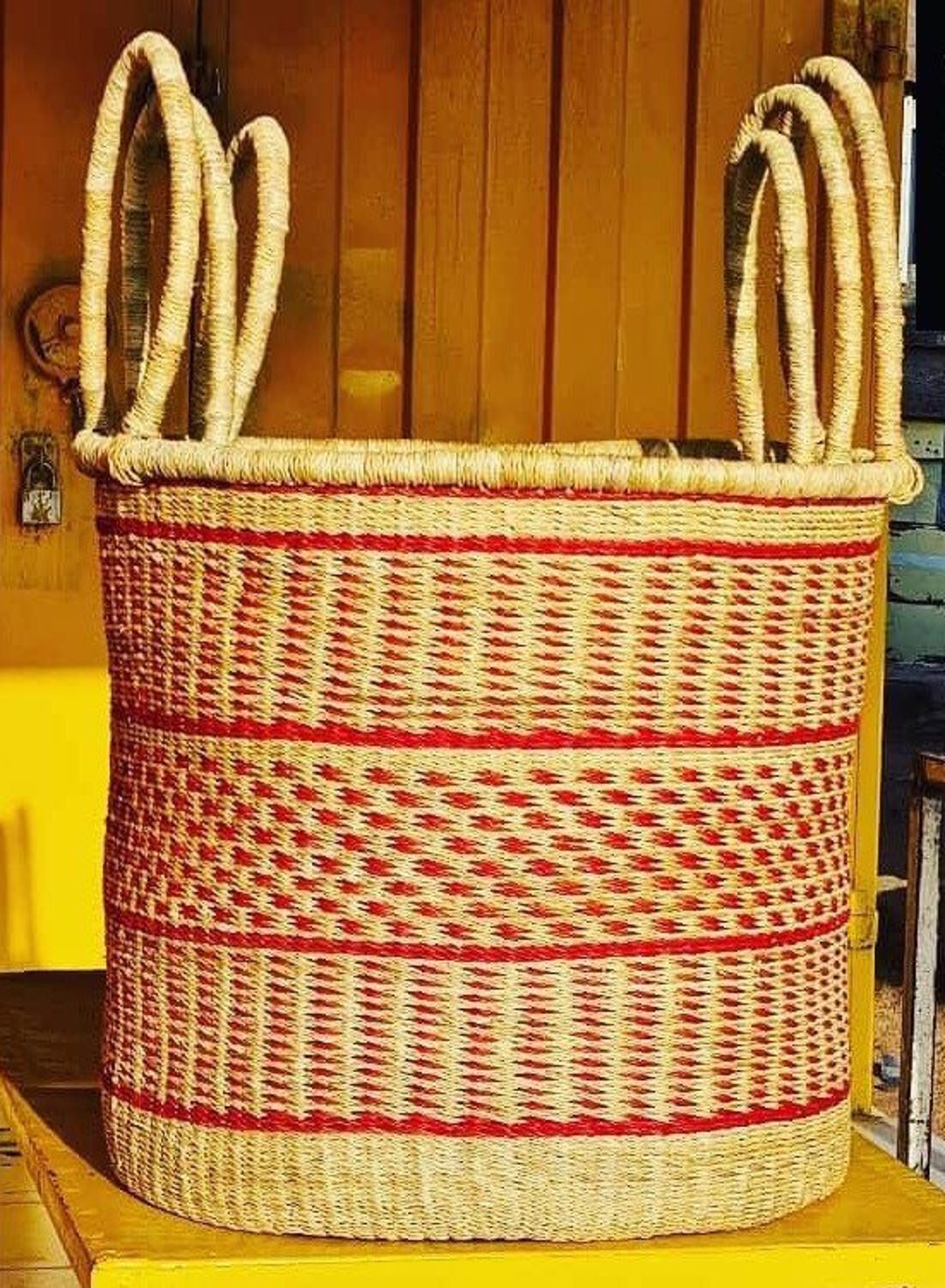 African Laundry Basket With Handlelarge Handmade Woven Laundry Room