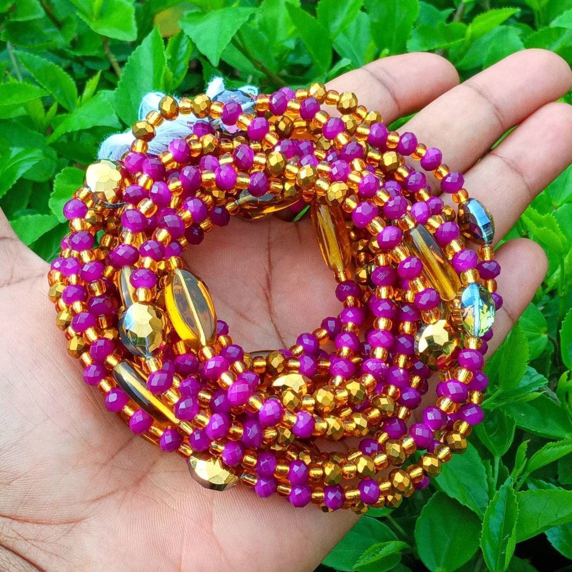 Bright Purple Crystal Waist Beads-african Waist Beads Waist | Etsy