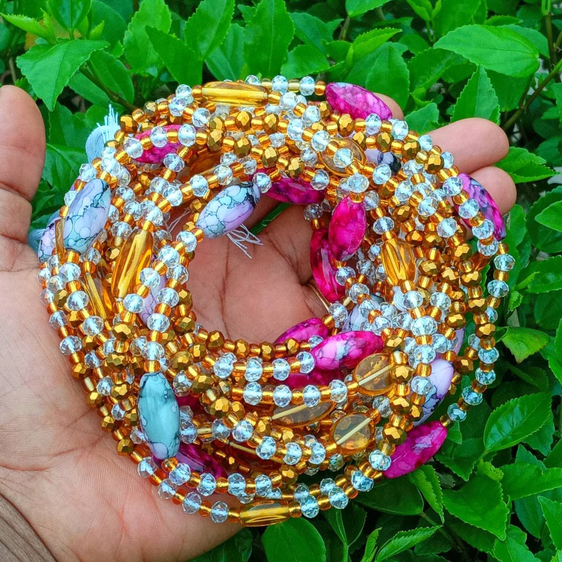 Purple Crystal Waist Beads-ghana-african Waist Beads-african - Etsy