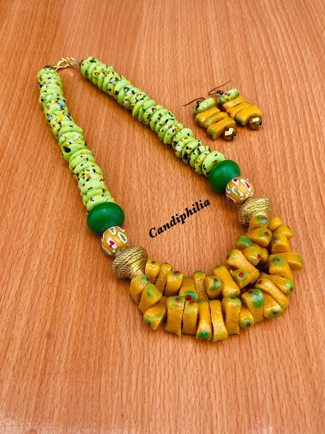 Green Statement Necklace for Womenafrican Necklace for Etsy