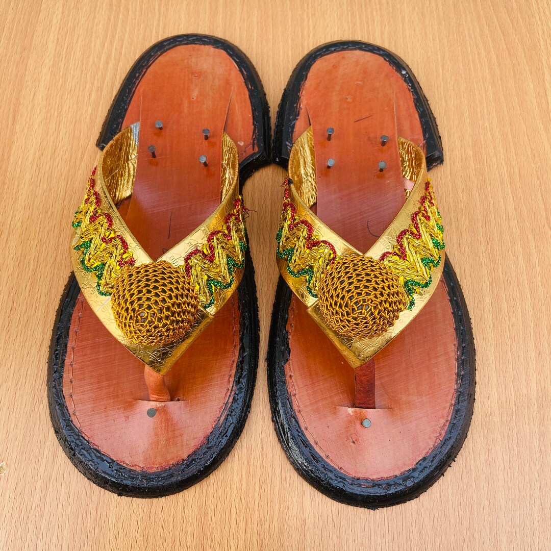 Gold Traditional Slippers for Womenafrican Slippers for Womenghana