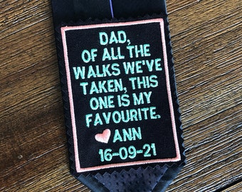 Father of the Bride Gift Personalized, Custom Embroidered Wedding tie patch, tie label,  sew-on,iron-on option