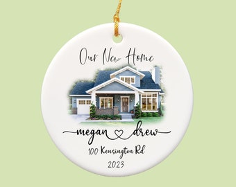 Personalized New Home Photo Ornament, Housewarming Gift, Custom House Address Ornament, Couples Home Ornament, Realtor Client Gift-[J-10]