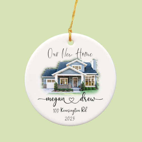 Personalized New Home Photo Ornament, Housewarming Gift, Custom House Address Ornament, Couples Home Ornament, Realtor Client Gift-[J-10]