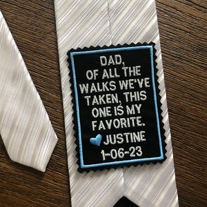 Cadeau pour le père de la mariée, FAB pour cravate de mariage. Patchs. Etiquette de cravate, étiquette de costume, cadeau de mariage personnalisé, cadeau pour papa