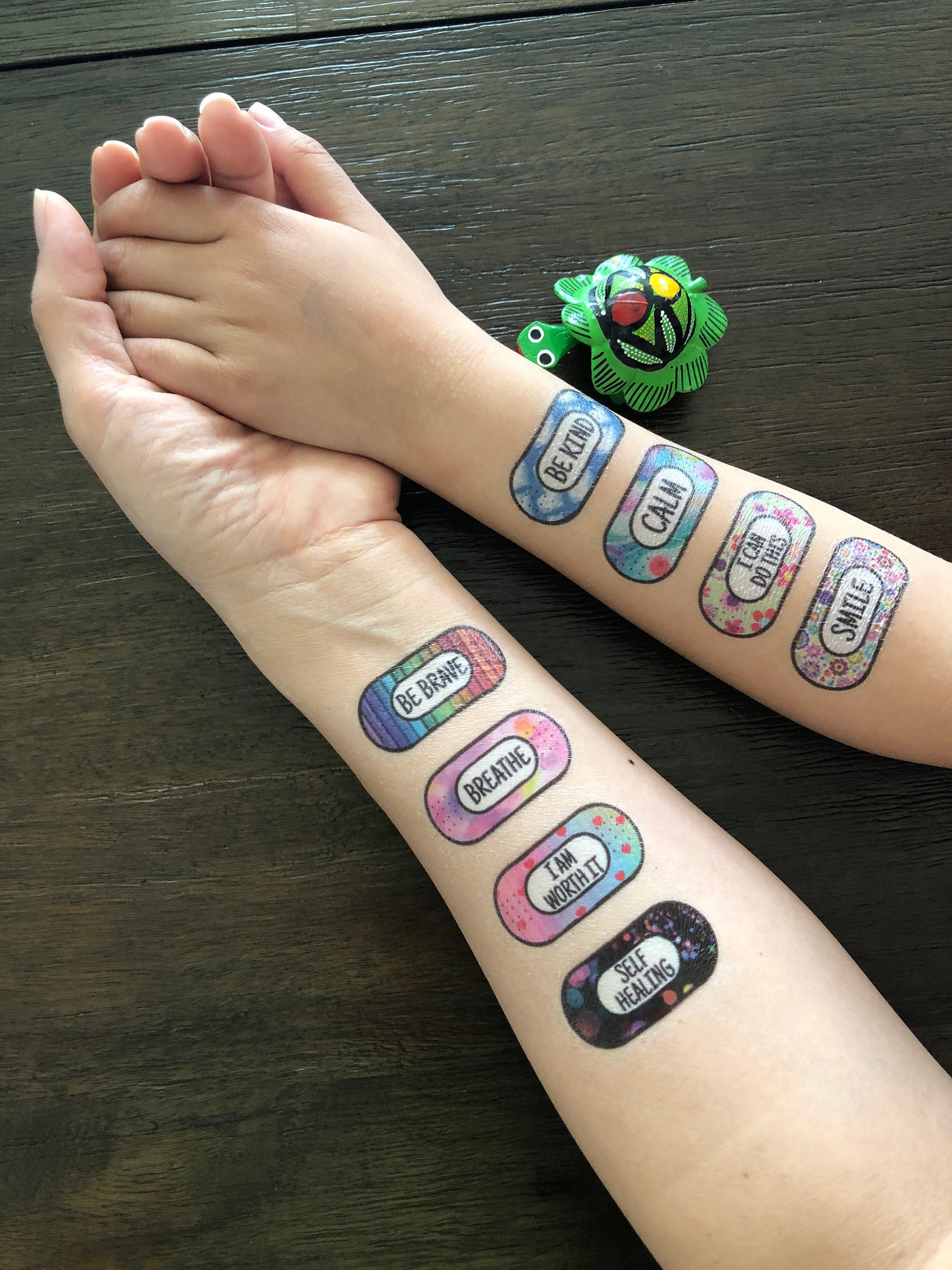 Temporary Tattoos for Motivation 16 Pack Jazzy Happy - Etsy
