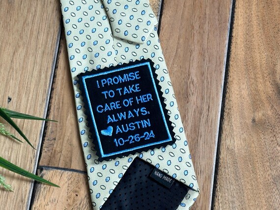 Father of the Bride Gift From Groom, Personalized Embroidered Tie