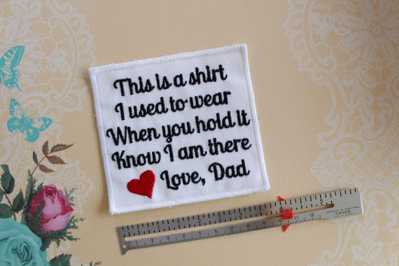 Memory Pillow Applique Patch. Shirt I MEMORY Pillow Patch Love Dad or Grandpa
