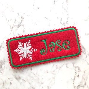 Christmas Stocking Name Tag custom embroidered, felt name tag