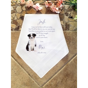 Wedding handkerchief for the Groom or Bride from their pet with photo option