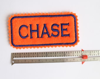 Toppa con nome ricamata su feltro, 10x5 cm, etichetta termoadesiva, targhetta con nome personalizzata, toppa ricamata. Spedizioni negli Stati Uniti, in Canada e in tutto il mondo.