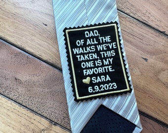 Father of the Bride Gift Personalized, Custom Embroidered Wedding Tie Patch for Dad,  Iron on Necktie and Suit label