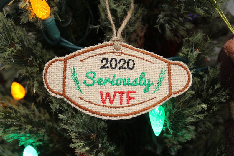2020 Christmas Ornament Set of 3 Funny Holiday Gift Mask Embroidered Natural Burlap Toilet Paper Rustic Holiday Home Decor Canada