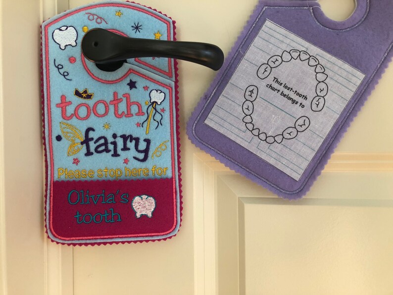 Tooth Fairy Please Stop Here Door Hanger Pocket Tooth Fairy Pillow Alternative Blue Navy Red Pink Tooth Fairy Coin Pocket Canada