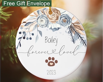 In Loving Memory Pet Loss Christmas Ornament, Personalized Dog and Cat Memorial Ornament, Remembrance Ornament