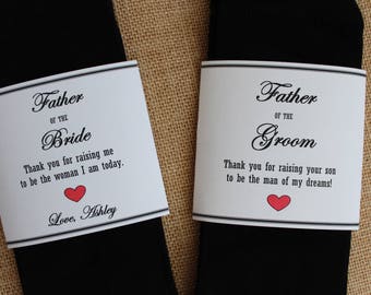 Set of 2 Father of the Bride & Groom Sock WRAPPER both from the Bride