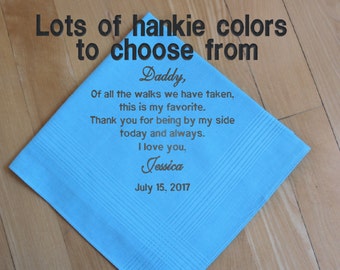 Father of the Bride Wedding Handkerchief, Custom Embroidery, pocket square, Personalized dad gift, Thank you gift