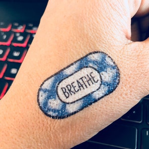 Tatuagens temporárias de saúde mental, pacote com 16, kit de autocuidado com afirmações positivas, tatuagens temporárias motivacionais