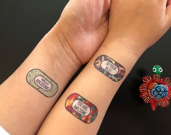 Motivierende temporäre Tattoos, 16er-Pack, positive Affirmation, Achtsamkeits-Tattoos für psychische Gesundheit, Selbstpflege, Weihnachtsstrumpffüller für Kinder