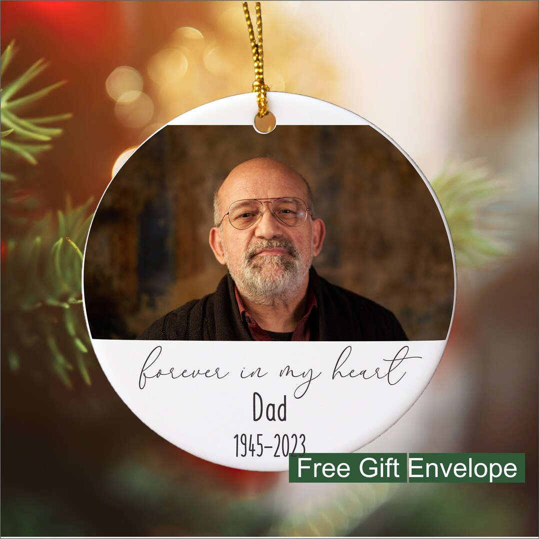 Personalised Memento Company White Photo Upload Memorial Bauble